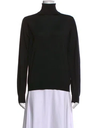 Pre-owned The Row Wool Turtleneck Sweater In Black