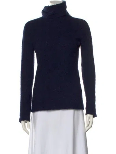 Pre-owned The Row Wool Turtleneck Sweater In Blue