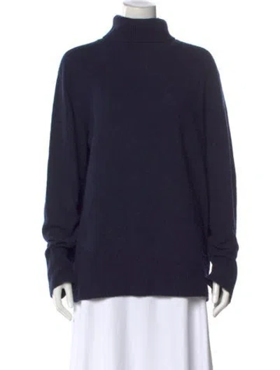 Pre-owned The Row Wool Turtleneck Sweater In Blue