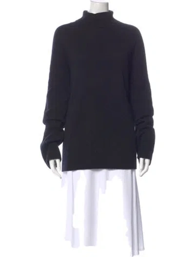 Pre-owned The Row Wool Turtleneck Sweater In Blue