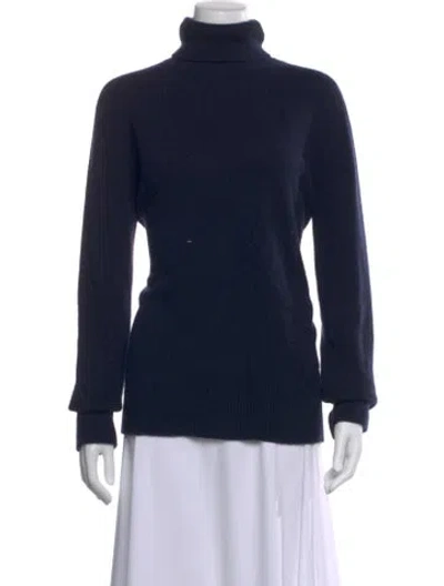 Pre-owned The Row Wool Turtleneck Sweater In Blue