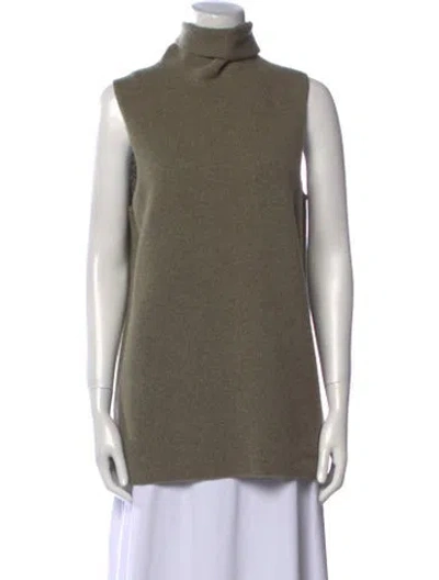 Pre-owned The Row Wool Turtleneck Sweater In Green