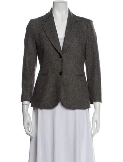 Pre-owned The Row Wool Tweed Pattern Blazer In Grey