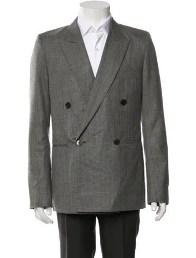 Pre-owned The Row Wool Tweed Pattern Blazer In Grey