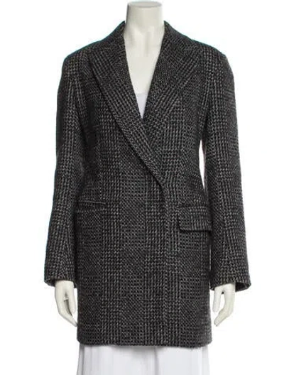 Pre-owned The Row Wool Tweed Pattern Peacoat In Multi