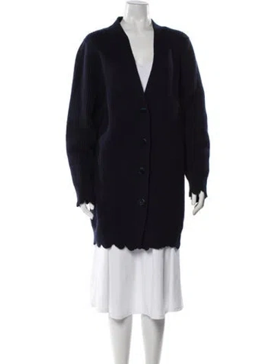 Pre-owned The Row Wool V-neck Sweater In Blue