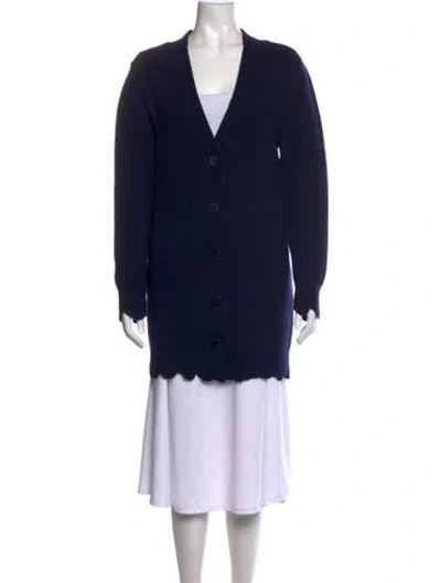 Pre-owned The Row Wool V-neck Sweater In Blue