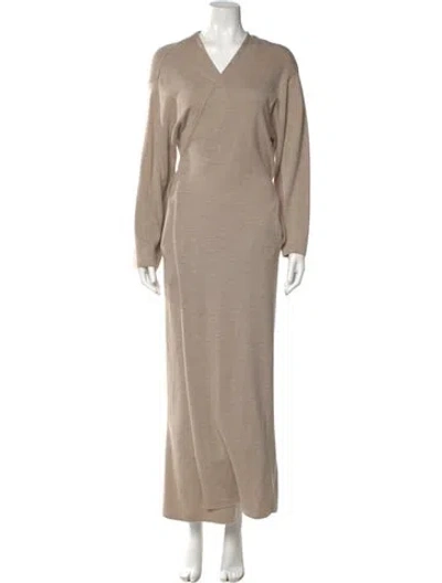 Pre-owned The Row Wool V-neck Sweater In Neutral