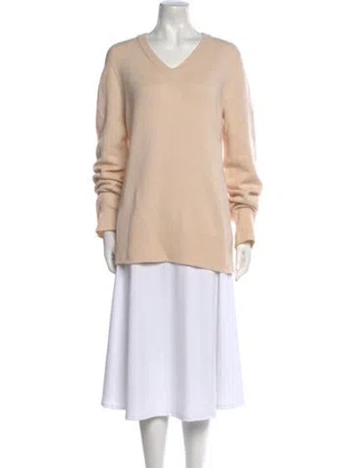 Pre-owned The Row Wool V-neck Sweater In Neutral
