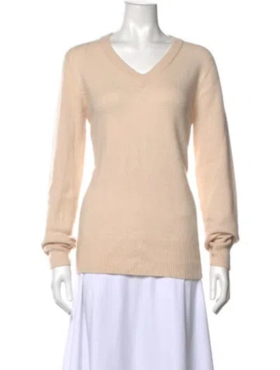 Pre-owned The Row Wool V-neck Sweater In Neutrals