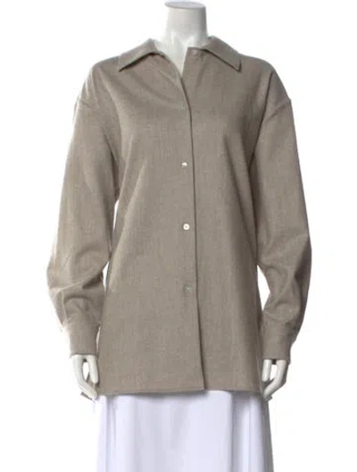 Pre-owned The Row Wool V-neck Sweatshirt In Neutral