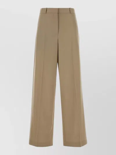 The Row Wool Wide Leg Dende Tailored Pants In Neutral