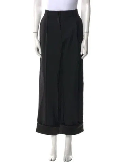 Pre-owned The Row Wool Wide Leg Pants In Black