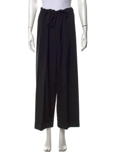 Pre-owned The Row Wool Wide Leg Pants In Black