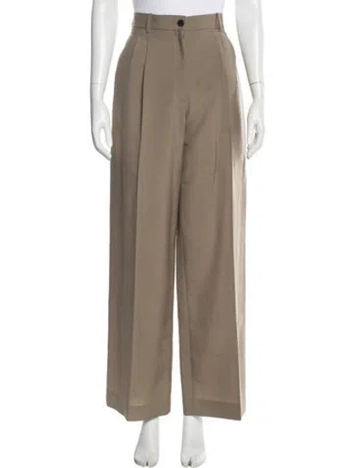 Pre-owned The Row Wool Wide Leg Pants In Brown