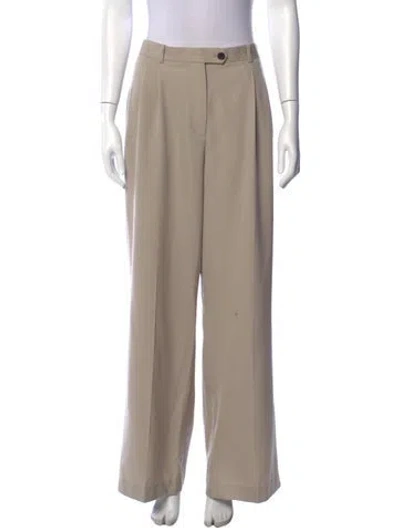 Pre-owned The Row Wool Wide Leg Pants In Neutral