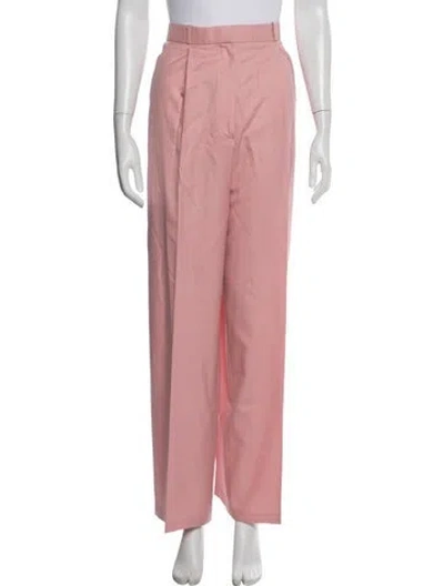 Pre-owned The Row Wool Wide Leg Pants In Pink