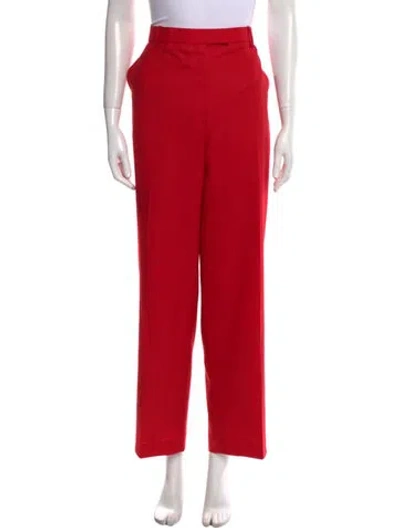 Pre-owned The Row Wool Wide Leg Pants In Red