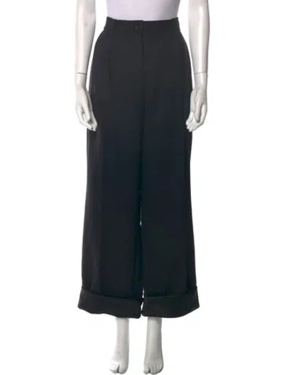 Pre-owned The Row Wool Wide Leg Pants W/ Tags In Black