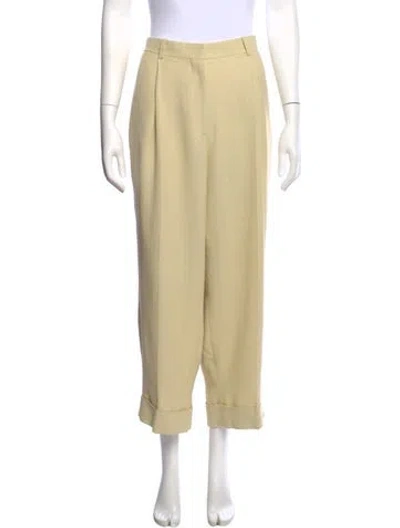 Pre-owned The Row Wool Wide Leg Pants In Yellow