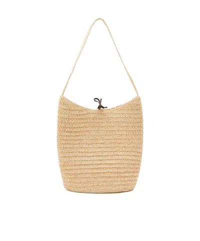 The Row Woven Shoulder Bag In Nude