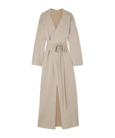 The Row Wrap Dress In Brown