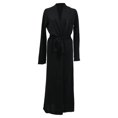 The Row Wrap Robe Coat In Black Wool