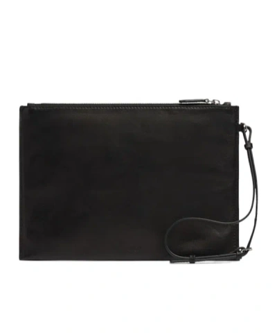 The Row Wrislet Leather Pouch In Black