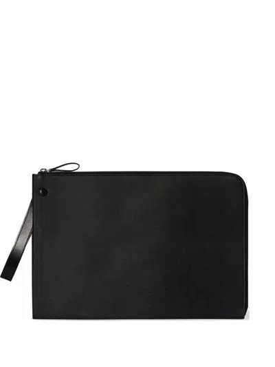 The Row Wrist-strap Zip-top Clutch Bag In Black