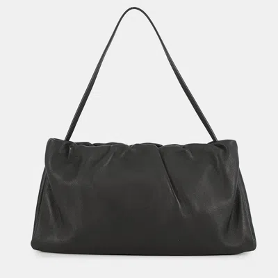Pre-owned The Row Xl Bourse Shoulder Bag Black Leather