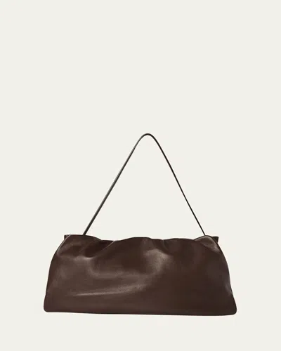 The Row Xl Bourse Shoulder Bag In Silk Leather In Brown