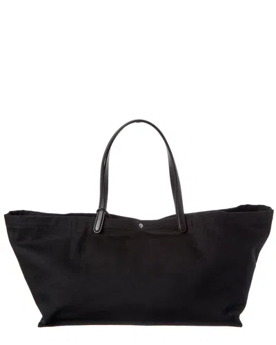 The Row Xl Canvas & Leather Tote In Black