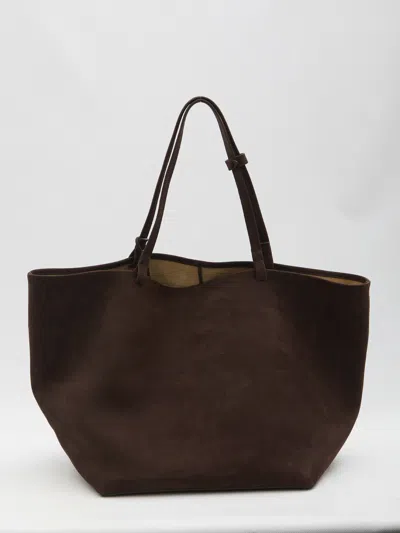 The Row Xl Park Tote Bag In Dmoas Dark Mocha Ans