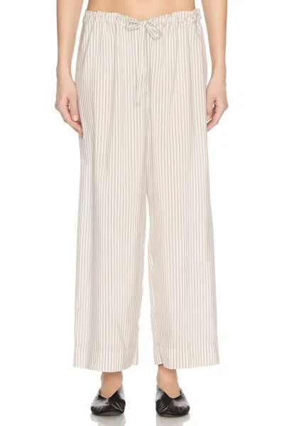 The Row Yayah Striped Silk Wide Leg Pants In Neutral