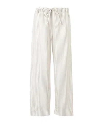 The Row Yayah Striped Silk Wide-leg Pants In White