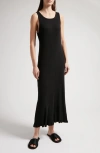 The Row Fleet Sleeveless Linen Knit Maxi Dress In Black