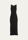 The Row Fleet Sleeveless Linen Knit Maxi Dress In Black