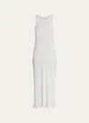 The Row Toman Jersey Midi Dress In White