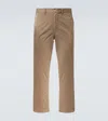 The Row Zach Cotton And Cashmere Gabardine Chinos In Brown