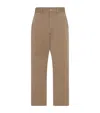 The Row Zack Cotton-cashmere Trousers In Brown