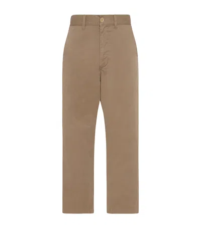 The Row Zack Cotton-cashmere Trousers In Brown