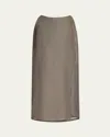 The Row Zaira Layered Maxi Skirt In Brown