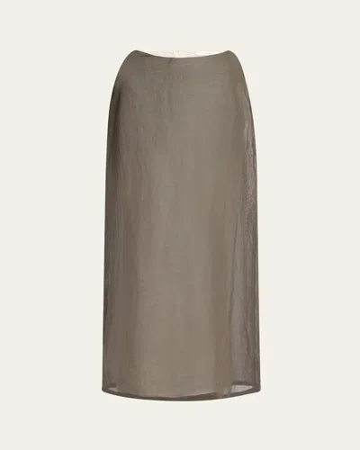 The Row Zaira Layered Maxi Skirt In Brown