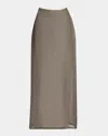 The Row Zaira Layered Maxi Skirt In Brown