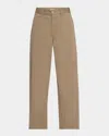 The Row Zalenka Cropped Cotton And Cashmere-blend Twill Straight-leg Pants In Brown