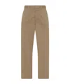 The Row Zalenka Cropped Cotton And Cashmere-blend Twill Straight-leg Pants In Brown