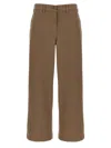The Row Zalenka Cropped Cotton And Cashmere-blend Twill Straight-leg Pants In Brown