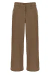 The Row Zalenka Cropped Cotton And Cashmere-blend Twill Straight-leg Pants In Brown