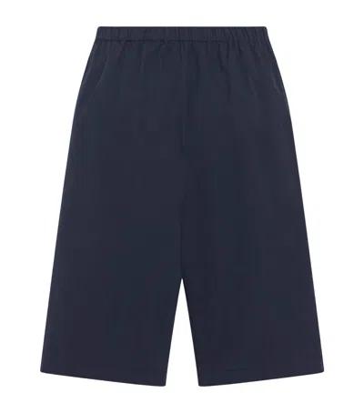 The Row Zindel Pima Cotton Shorts In Blue