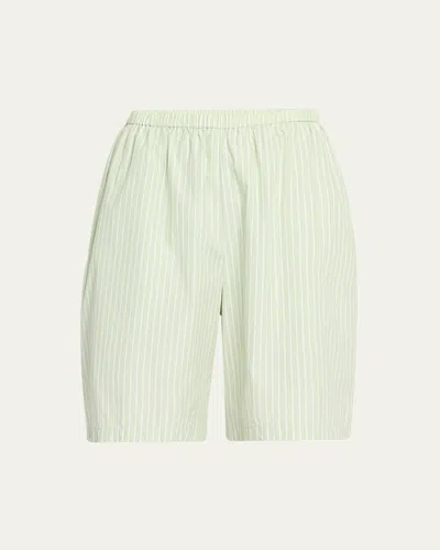 The Row Zinnia Pajama Shorts In Green